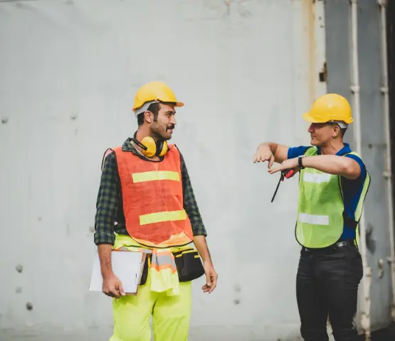 heavy construction equipment on flatbed for delivery